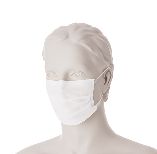 maska chirur. biała 1 - Maska chirurgiczna trójwarstwowa na gumki 50 szt